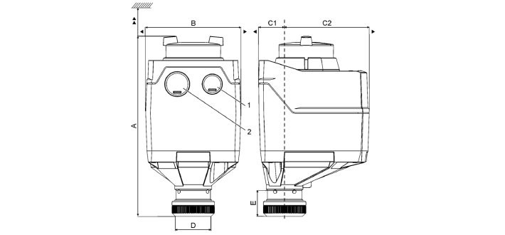   Размеры привода Siemens SAS81.03