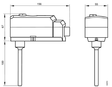 Размеры защитного термостата Siemens RAK-ST.020FP-M