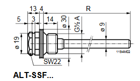 Размеры защитной гильзы Siemens ALT-SSF280